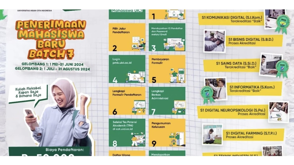 UICI Buka Pendaftaran PMB Batch 7 Mulai 1 Mei 2024, Segera Siapkan Diri Anda!