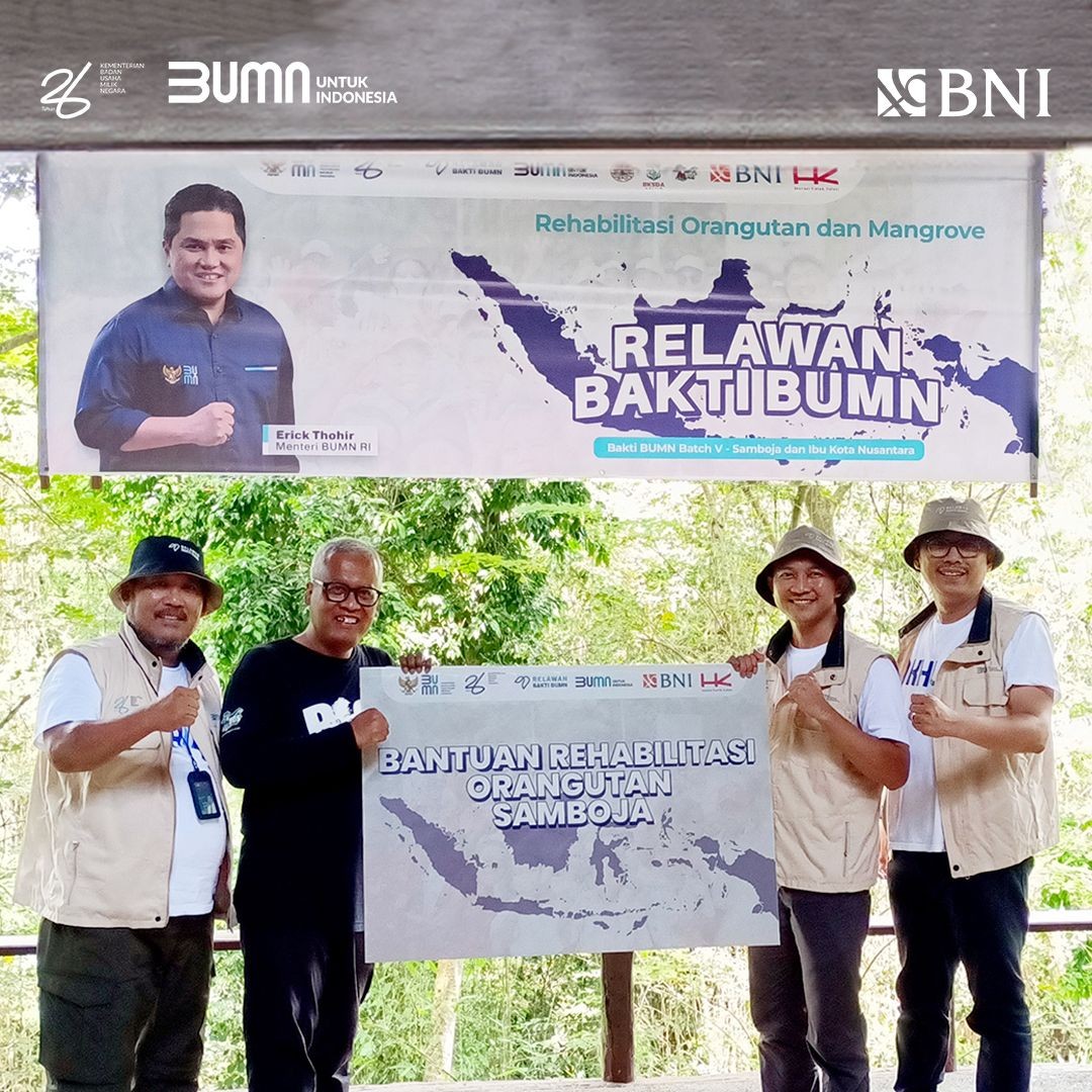 BNI Dukung Rehabilitasi Orangutan- Mangrove di Samboja dan IKN