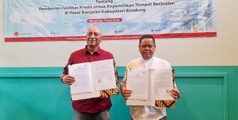 Bank DKI Gandeng PT Bangun Niaga Perkasa Fasilitasi Kredit Kepemilikan Tempat Berjualan di Pasar Sehat Banjaran