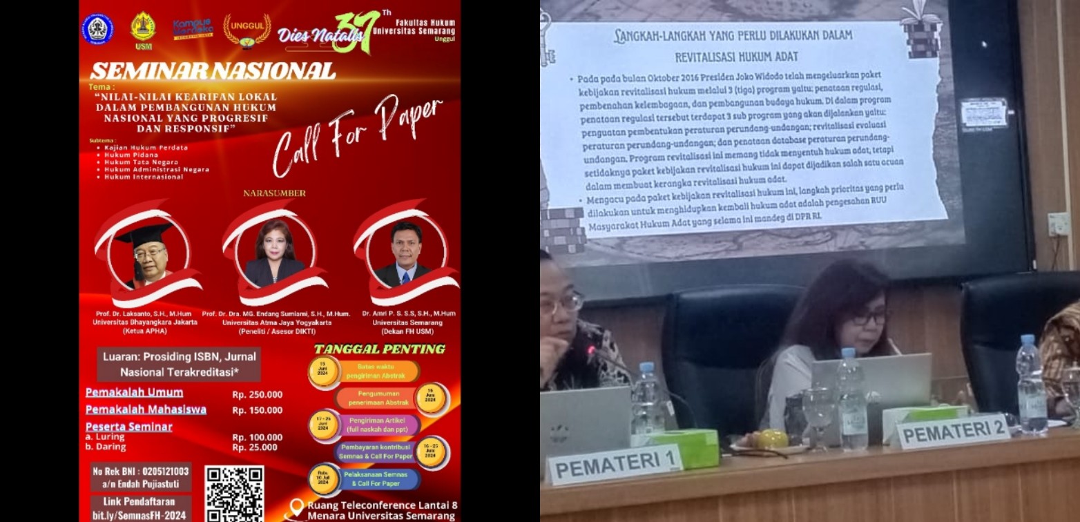 FH USM menyelenggarakan Seminar Nasional dan Call for Paper dalam Rangka Dies FH USM ke-37