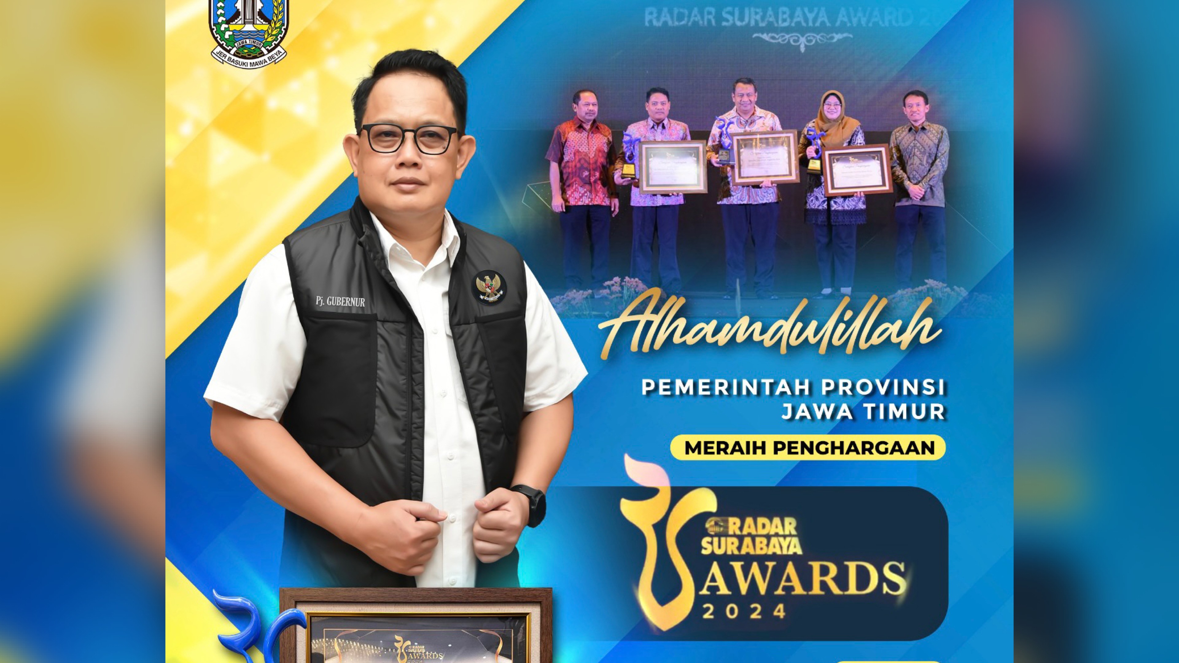 Infrastruktur Transportasi Berkembang, Pemprov Jatim Raih Penghargaan Radar Surabaya Awards 2024