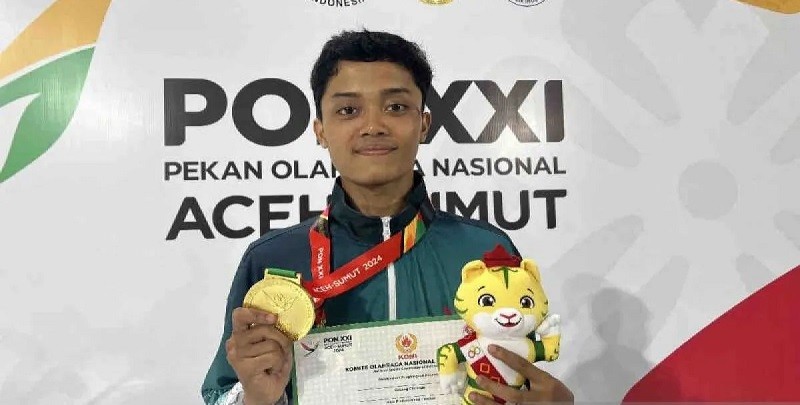 Meski Baru Pertama Kali Tampil di PON XXI, Adhiyodha Berhasil Sabet Emas Taekwondo