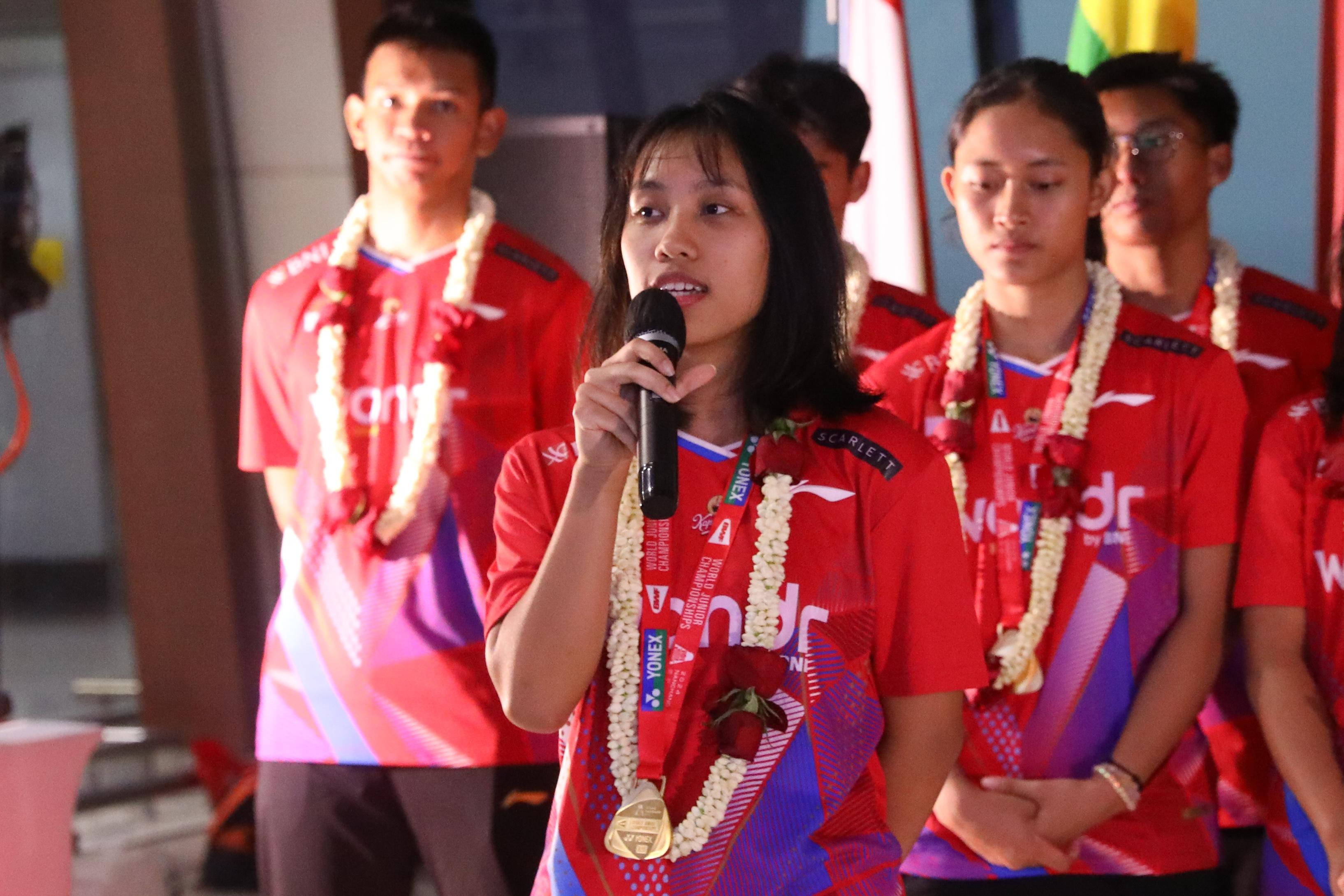 Juara Piala Suhandinata Tim Bulutangkis Indonesia Disambut Meriah