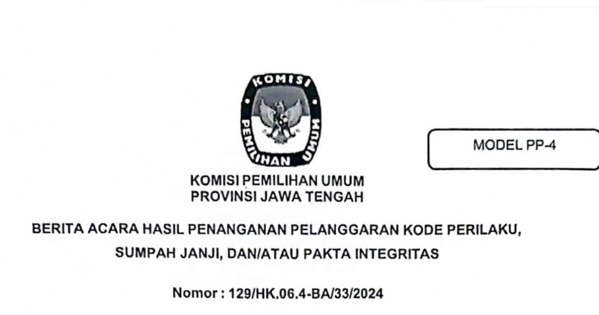 KPU Kabupaten Brebes Terbukti  Gelembungkan Suara Caleg dalam Pileg 2024