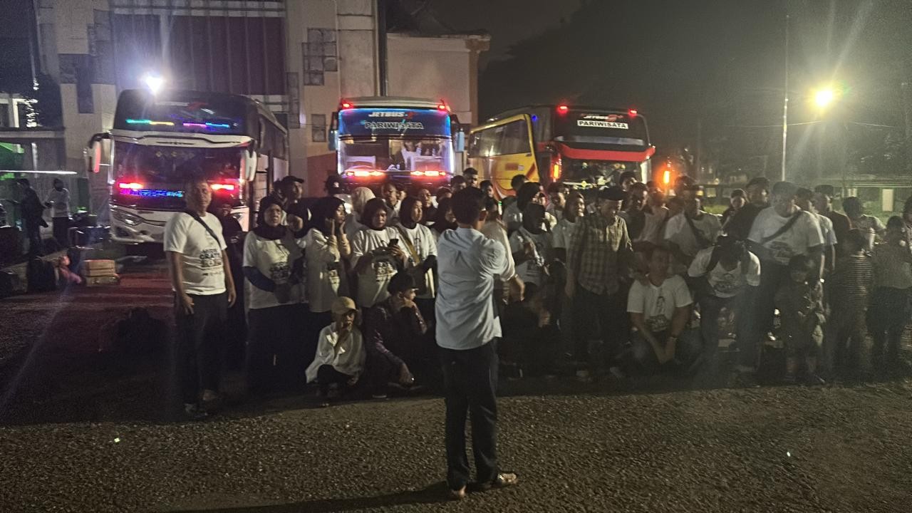 Subuh Hari, Wabup Tanjabtim Sambut Kedatangan Ratusan Pemudik Gratis dari Jabodetabek