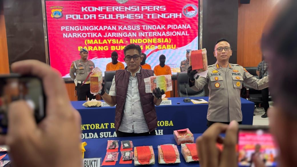 Polisi Tangkap Tiga Pelaku Peredaran Narkoba di Palu, 24 Kg Sabu Disita