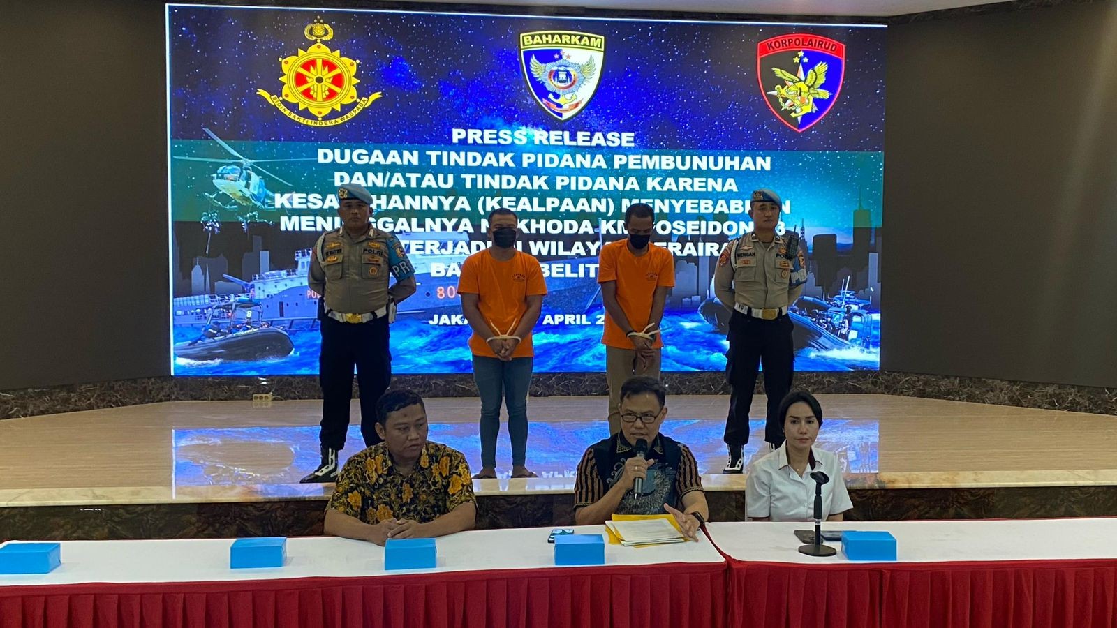 Polri Tangkap Dua Pelaku Penggelapan dan Pembunuhan di KM Poseidon 03