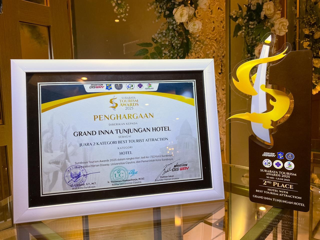 Grand Inna Tunjungan Raih Penghargaan "Best Tourist Attraction" dalam Surabaya Tourism Award 2025