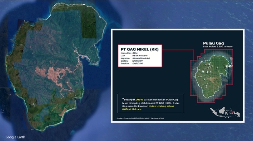 Jatam: PT Gag Dapat Konsensi Dua Kali Lipat dari Seluruh Luas Daratan Pulau