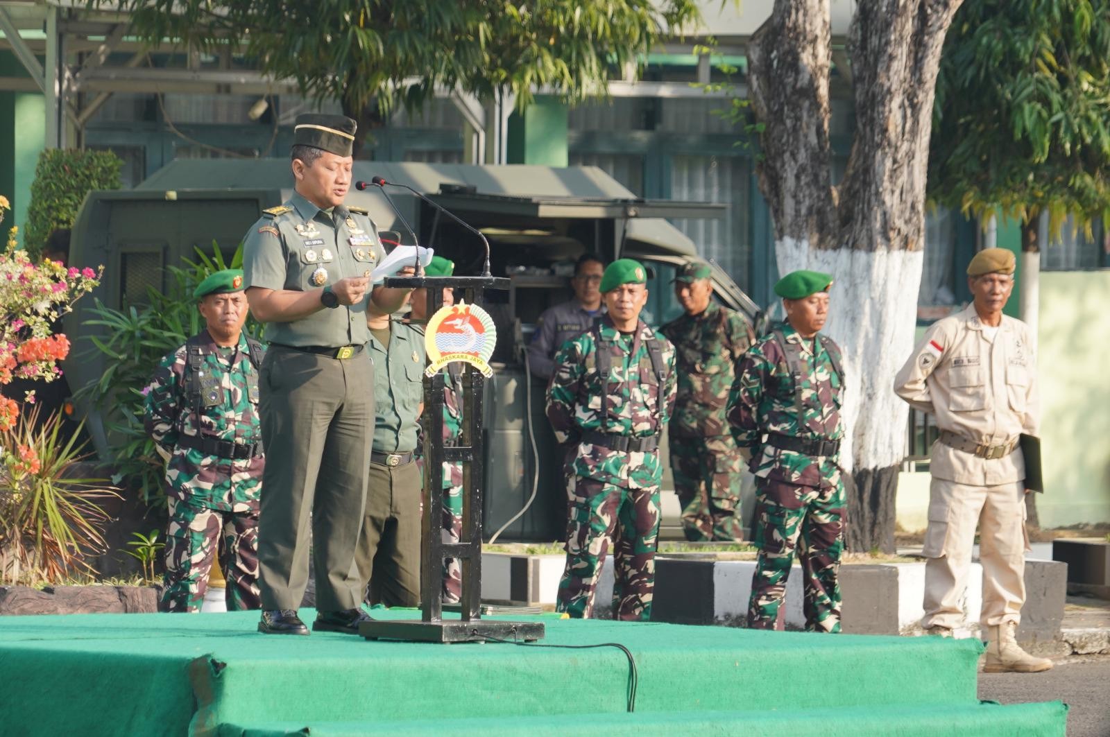 Korem 084/Bhaskara Jaya Gelar Upacara 17-an, Kasrem Bacakan Amanat KASAD