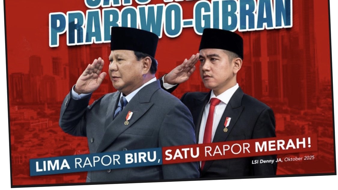 Satu Tahun Prabowo-Gibran: Lima Rapor Biru, Satu Rapor Merah