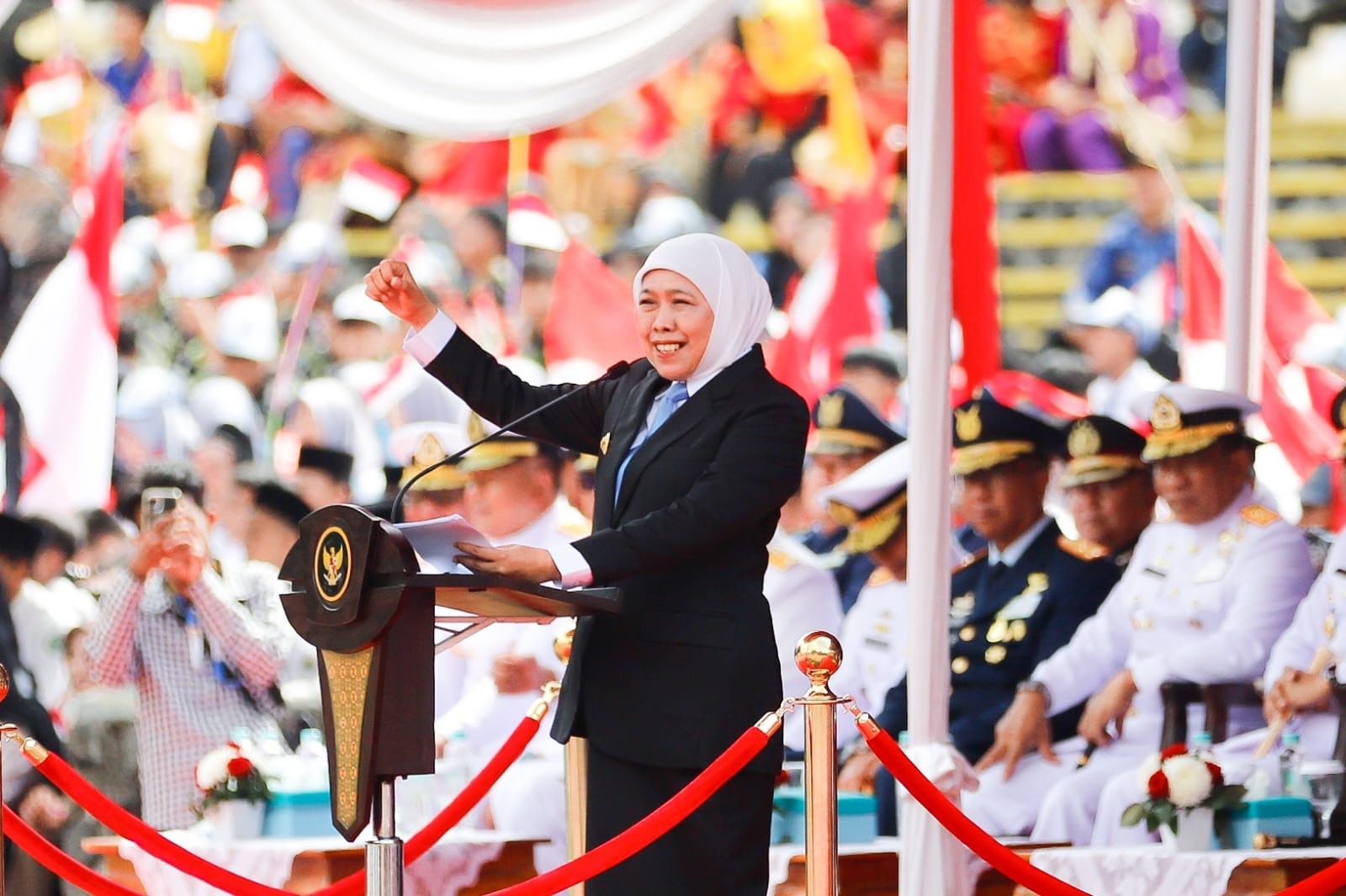 Gubernur Khofifah Ajak Wujudkan Pemuda Jawa Timur Berdaya dan Tangguh di Peringatan Sumpah Pemuda ke-97