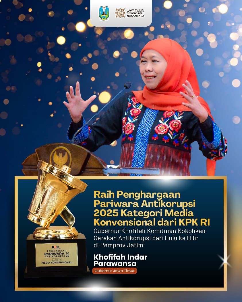 Pemprov Jatim Raih Penghargaan Pariwara Antikorupsi 2025 dari KPK RI
