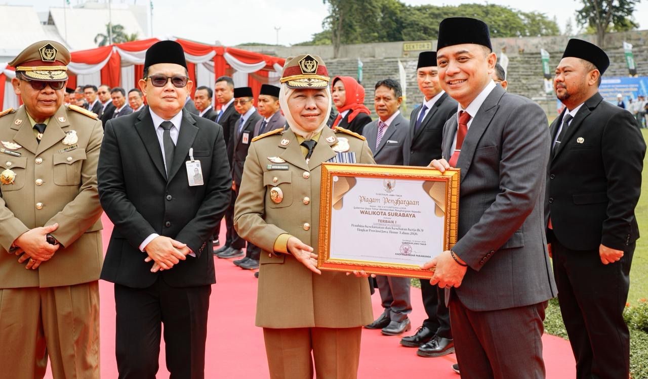 Pimpin Apel Bulan K3 Nasional 2026, Gubernur Khofifah Tekankan Kolaborasi dan Profesionalisme