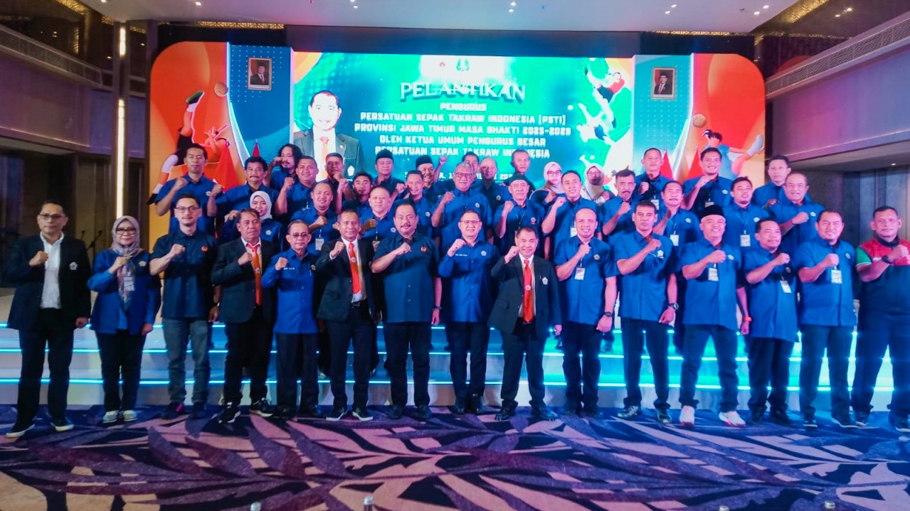 Pengprov PSTI Jatim 2025-2029 Dilantik, Aries: Target Jatim menjadi Barometer Sepak Takraw Nasional