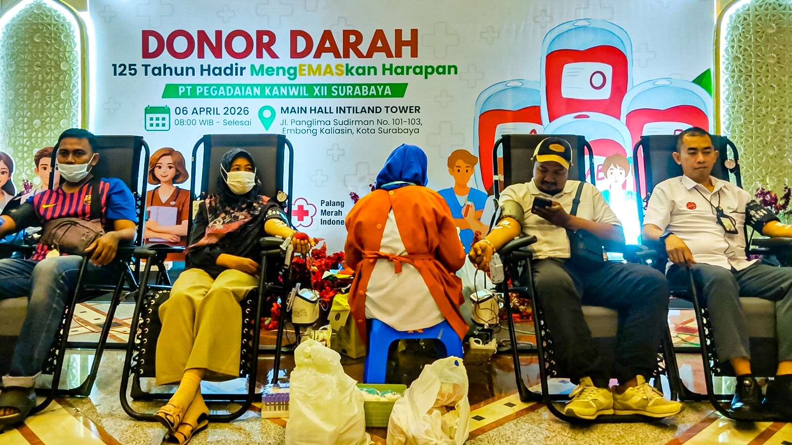 Pegadaian Kanwil XII Surabaya Gelar Donor Darah, 125 Peserta Ikut Meriahkan HUT ke-125