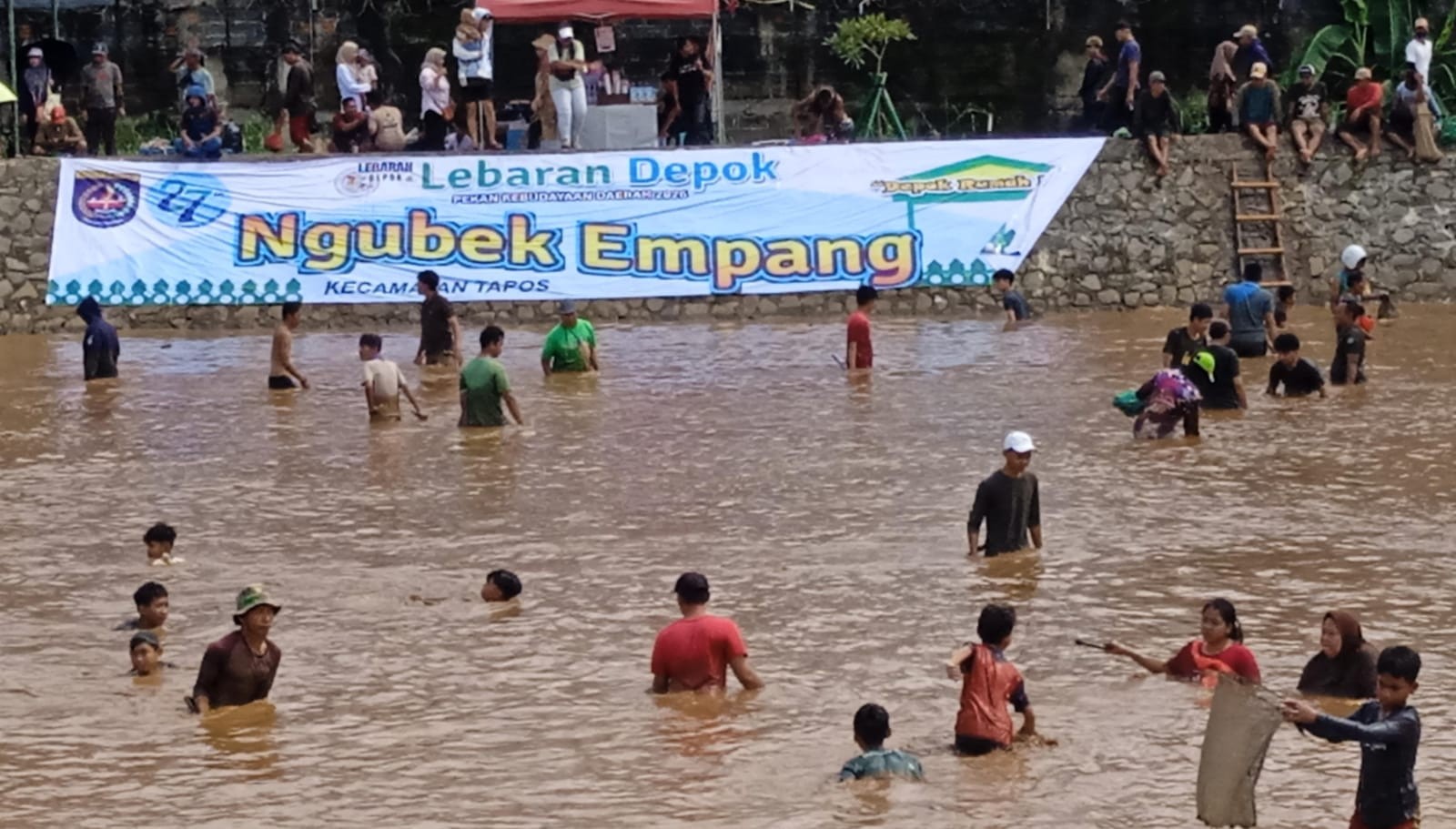 Ngubek Empang Lebaran Depok 2026 Dibagi Tiga Titik, Hamzah: Warga Lebih Guyub