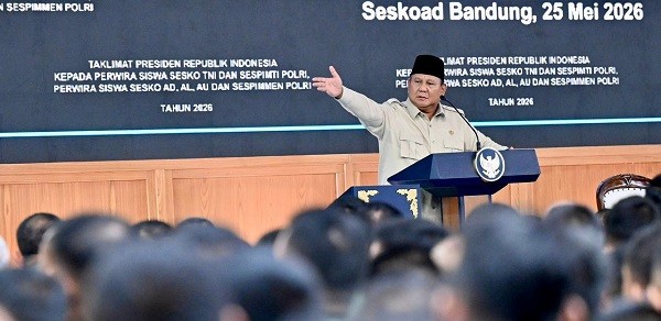 Prabowo Beri Taklimat ke 1.095 Perwira TNI-Polri di Seskoad Bandung
