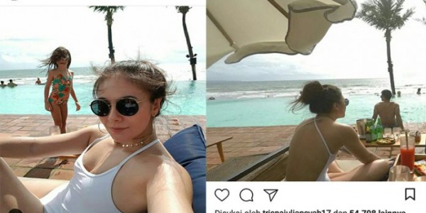 Wulan Pamer Berbikini Putih, Netizen: Woww Hot Mom, Mulus Cantik
