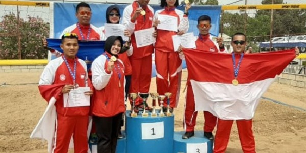 Di Lebanon, Satgas Indobatt XXIII-M Sapu Bersih Medali Emas Unifil Bola Voli Pantai