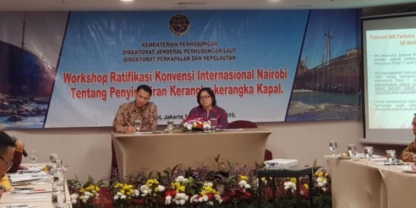 Ditjen Hubla Gelar Workshop Siapkan Ratifikasi Konvensi Internasional Nairobi Tentang Penyingkiran Kerangka-Kerangka Kapal