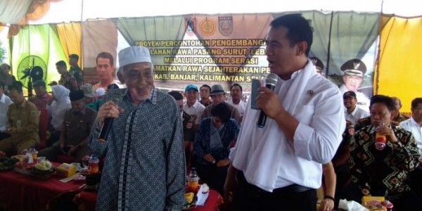 Mentan Proyeksikan Kalsel Jadi Lumbung Pangan di Luar Jawa