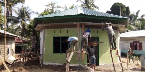 Rumah Tahan Puting Beliung Milik Horaimin, Diprediksi Rampung Sesuai Jadwal.