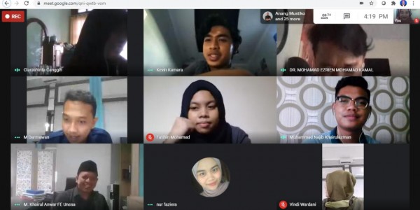 Kembangkan Pembelajaran Budaya Lintas Negara, FE Unesa Sharing Session dengan FA UiTM