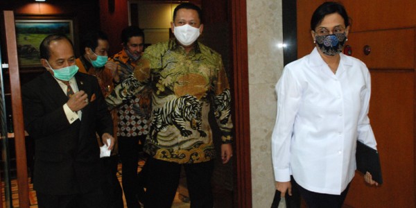 Pimpinan MPR RI Melakukan Rapat Tertutup Dengan Menteri Keuangan Sri Mulyani
