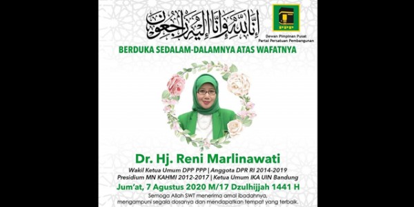 Reni Marlinawati Meninggal Dunia, PPP Kehilangan Salah Satu Kader Terbaik