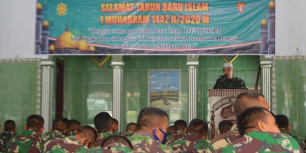 Peringati 1 Muharram 1442 H, Yonarmed 12/Divif 2 Kostrad Gelar Doa Bersama
