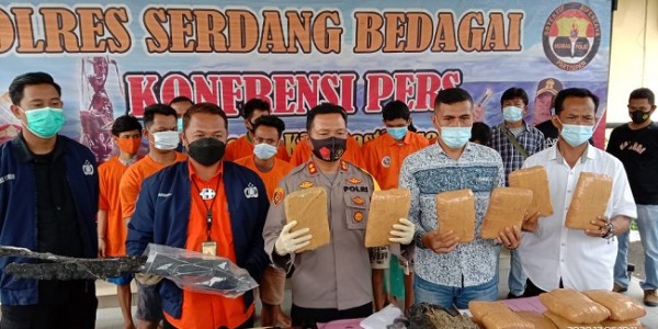 Polres Sergai Tangkap 6 Orang Terkait Narkoba, 3 Pelaku Dilumpuhkan