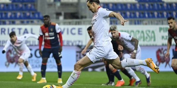 Dua Gol Ibrahimovic Bawa Kemenangan Milan Atas Cagliari