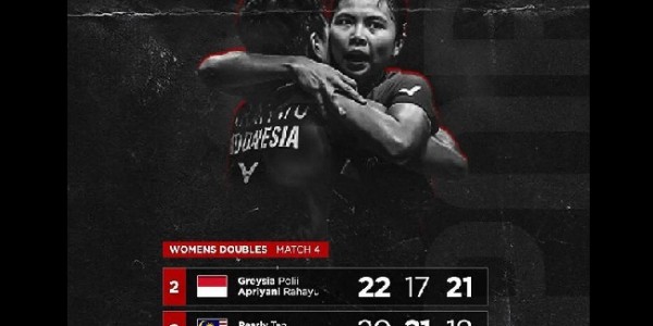 Piala Sudirman: Greysia/Apriyani Menang Duel Sengit Melawan Tim Malaysia