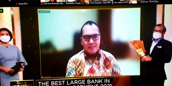 BTN Raih Penghargaan The Best Large Bank In Loan Disbursement 2021