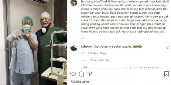 Kelar Operasi Katarak, Hotman Paris: Bisa Lihat Cewe Cantik Lagi 