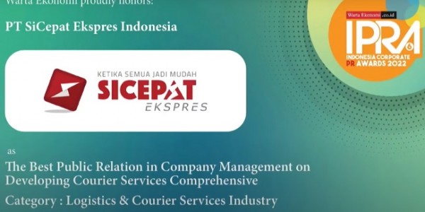 SiCepat Ekspres Sabet Penghargaan Indonesia Corporate PR Awards 2022