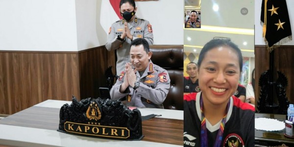 Video Call dengan Atlet Sepeda Peraih Emas Sea Games, Kapolri: Perlu Dikirim Nasi Goreng?