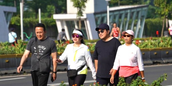 Puan Olahraga di CFD Bersama Meneg BUMN Erick Thohir dan Menlu Retno Marsudi