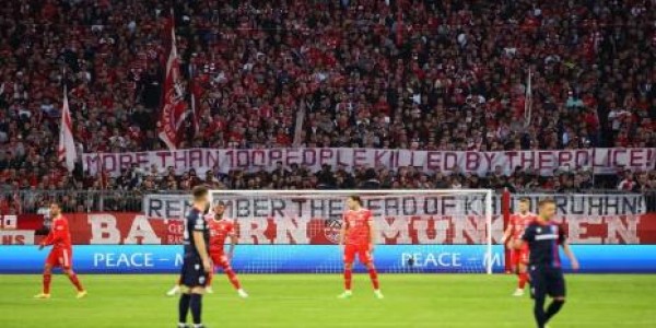 Fans Bayern Bentangkan Spanduk Tragedi Kanjuruhan: Lebih dari 100 Orang Dibunuh Polisi