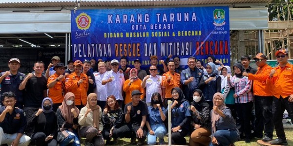 Siapkan Relawan Tanggap Bencana, Katar Kota Bekasi Gelar Pelatihan Rescue dan Mitigasi Bencana