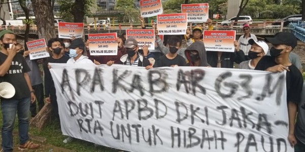 Geruduk KPK, Massa Pertanyakan Dana Hibah Rp 63 Miliar Pemprov DKI untuk PAUD