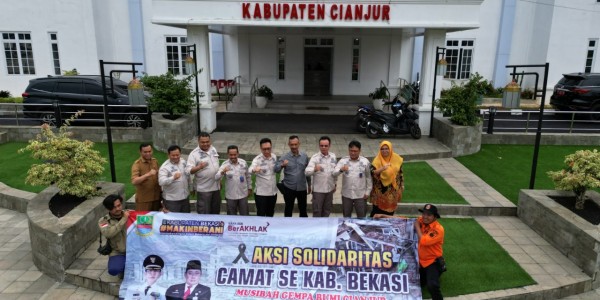 Camat se-Kabupaten Bekasi Berikan Bantuan Korban Gempa ke Kabupaten Cianjur