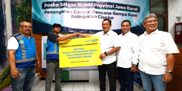 Direksi BTN Terjun Langsung Bantu Korban Gempa Cianjur