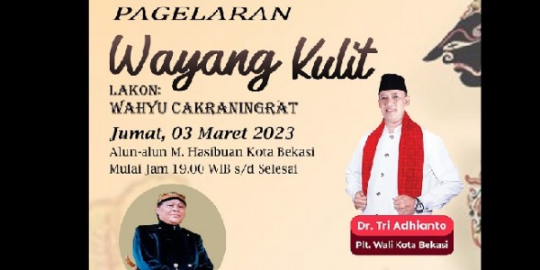 Jelang HUT Kota Bekasi, Disparbud Gelar Pertunjukan Wayang Kulit
