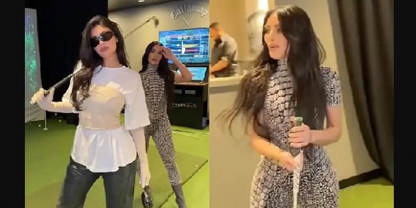 Waduh... Kim Kardashian Pukul Perut Kylie Jenner dengan Tongkat Golf 