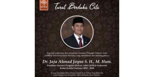 Alami Pembacokan, Pembina APHA Indonesia Yang Juga Mantan Ketua KY Jaja A Jayus Wafat, Ketua APHA : Berduka Cita
