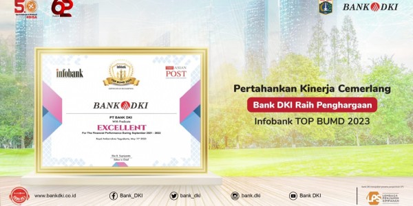 Pertahankan Kinerja Keuangan Cemerlang, Bank DKI Raih Top BUMD 2023