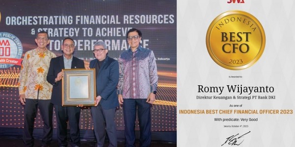 Direktur Keuangan & Strategi Bank DKI Raih Indonesia Best CFO 2023