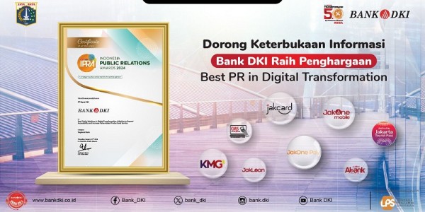 Dorong Keterbukaan Informasi, Bank DKI Raih Penghargaan Best PR in Digital Transformation